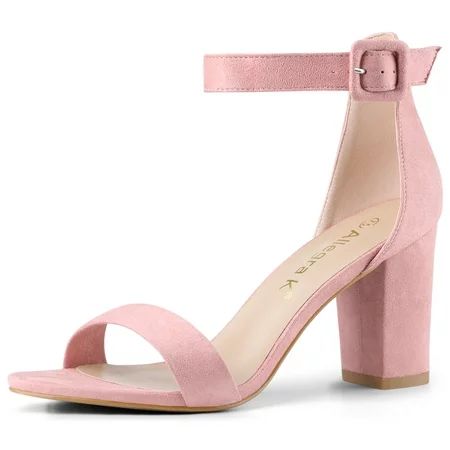 Womens Open Toe Chunky High Heel Ankle Strap Sandals | Walmart (US)