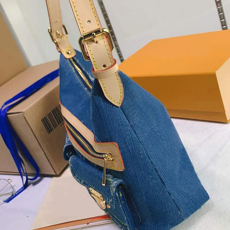 High Fashion Woman Bags Denim Shoulder Handbags Ladies Armpit Handbags Purses Bags Stripes Bag Mu... | DHGate