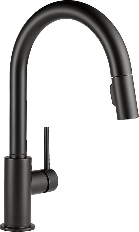 Delta Faucet Trinsic Matte Black Kitchen Faucet Black, Kitchen Faucets with Pull Down Sprayer, Ki... | Amazon (US)