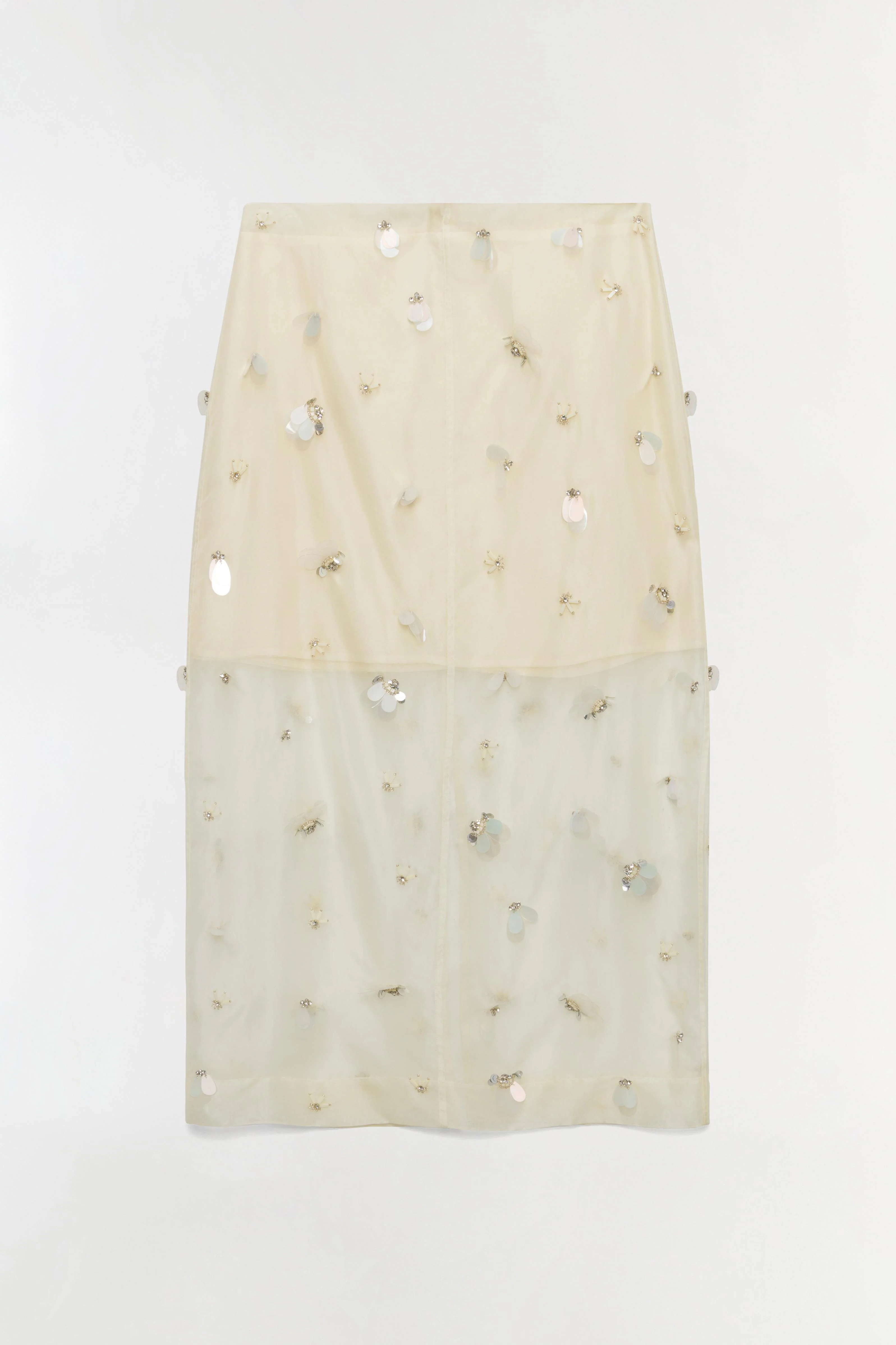 SIMKHAI Women's Delilah Embellished Organza Midi Skirt in Yolk, Size XS | Simkhai