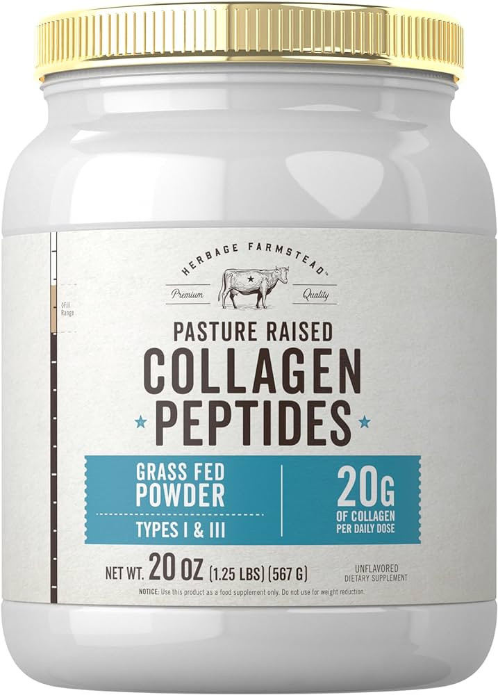 Carlyle Grass Fed Collagen Peptides Powder 20oz | Unflavored | Pasture Raised | Types I & III | 2... | Amazon (US)
