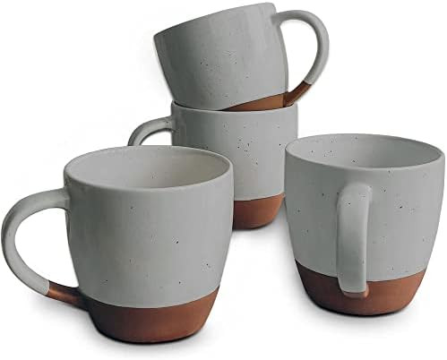 Amazon.com: Mora Ceramic Large Latte Mug Set of 4, 16oz - Microwavable, Porcelain Coffee Cups Wit... | Amazon (US)