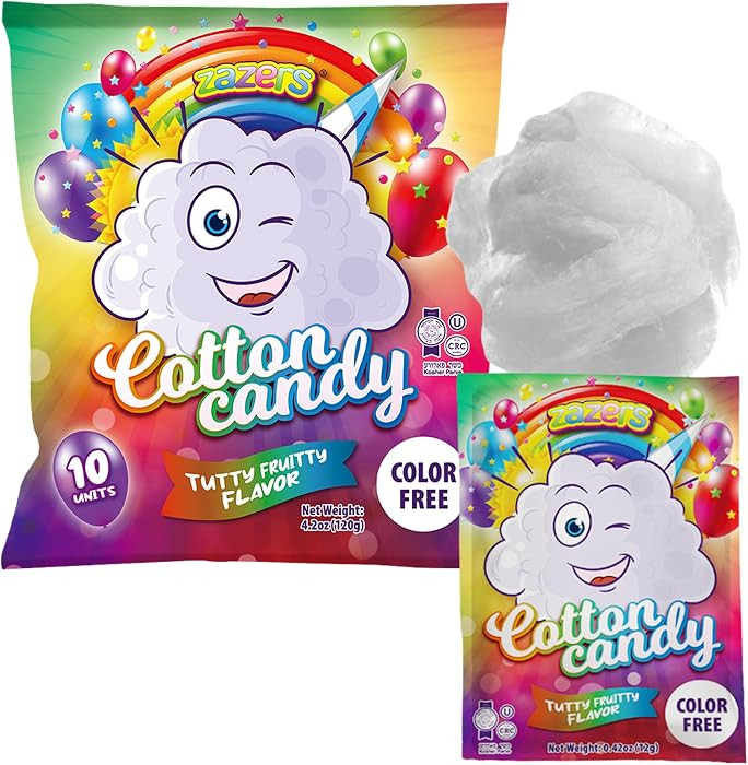 White Cotton Candy 10-Pack, Tutti Frutti - Dye Free Party Favors, Kosher | Amazon (US)