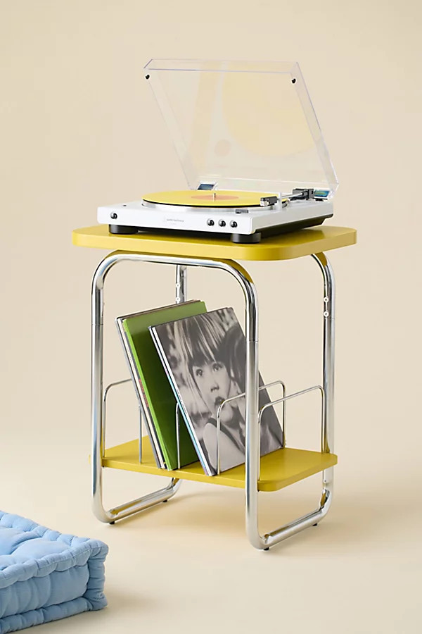 Boden Chrome Record Storage Media Table in Yellow at Urban Outfitters | Urban Outfitters (US and RoW)
