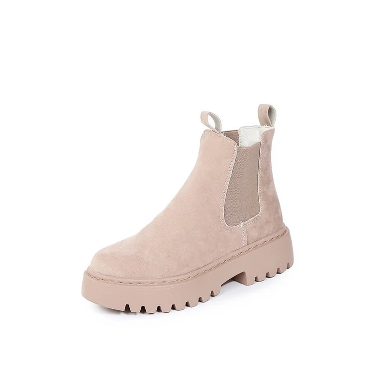 Harsuny Women Casual Anti-Slip Combat Booties Wear Resistant Round Toe Winter Shoes Office Platfo... | Walmart (US)