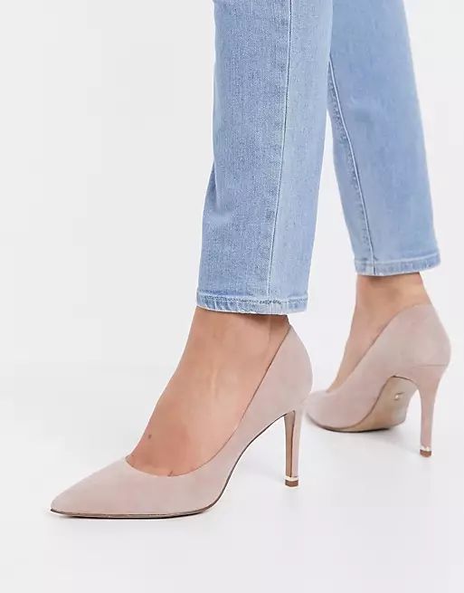 Kenneth Cole riley 85 mid heeled court shoes in dusty rose leather | ASOS (Global)
