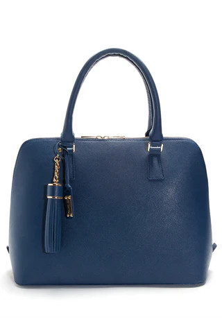 Blue Saffiano Leather 'Watson' Tote | Mel Boteri