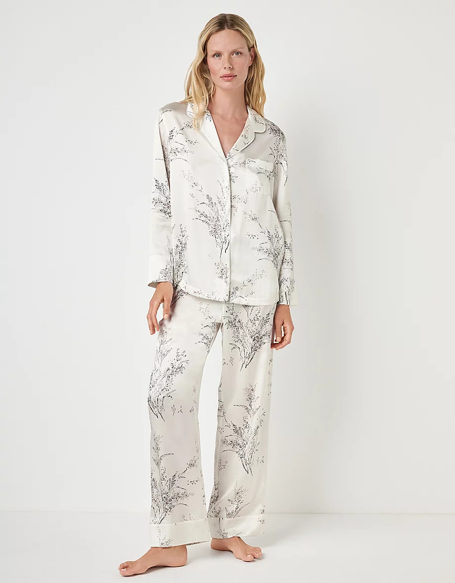 Silk Milano Floral Pyjama Set | Pyjamas | The  White Company | The White Company UK & ROW