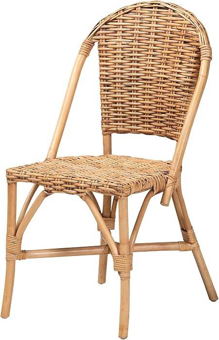 bali & pari Neola Modern Bohemian Natural Rattan Dining Chair | Amazon (US)
