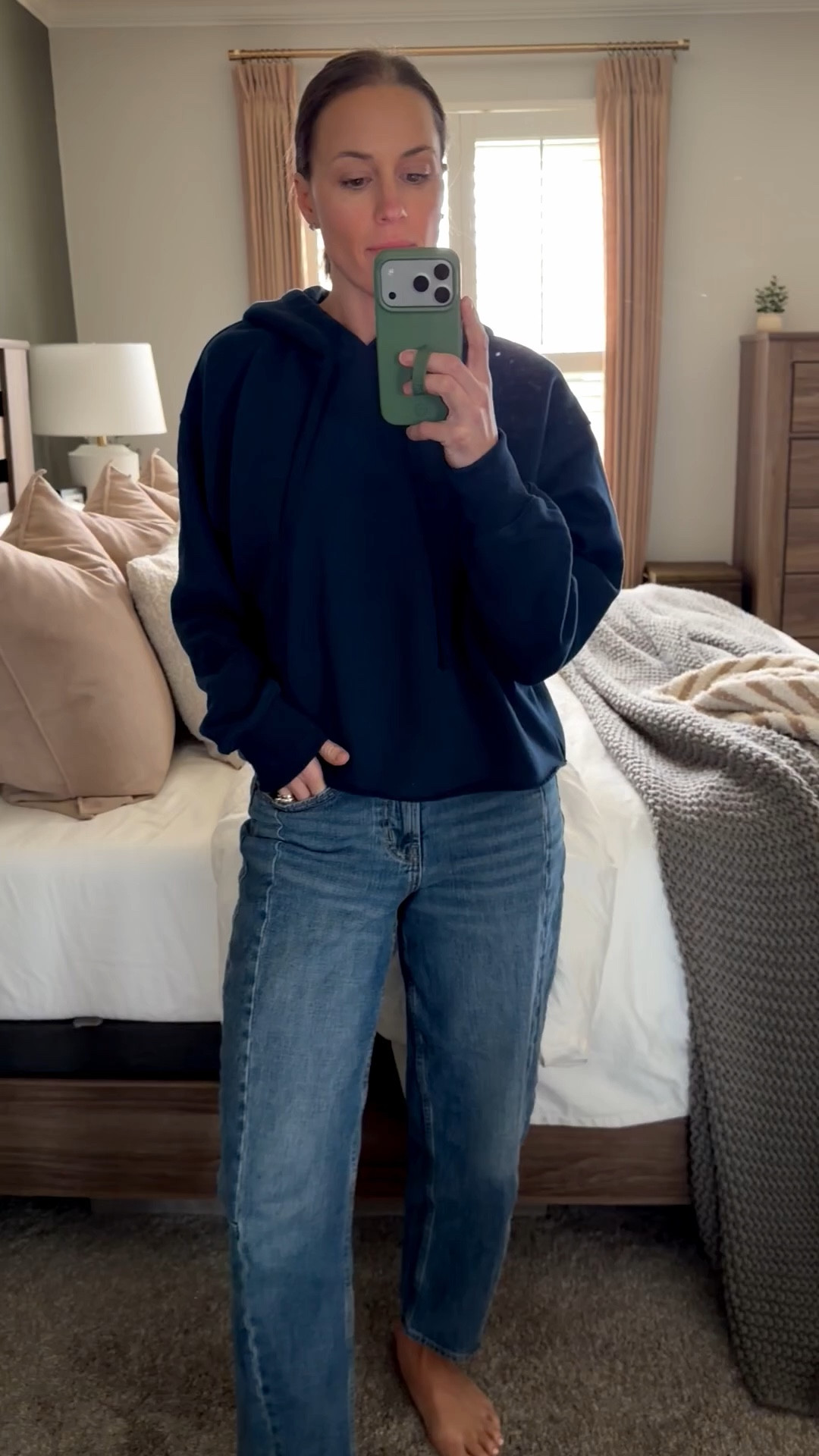 One thing I have way too many of in my closet is sweatshirts. It’s the thing I can’t quit because I just love how effortless they are, how cozy I feel, and how these days they can still look elevated. This one from @American Eagle Outfitters has a great hip length fit and raw hem! Comes in several colors—I got three of them because they are such a great basic! And even better they are currently on sale!

#LTKootd #LTKSaleAlert