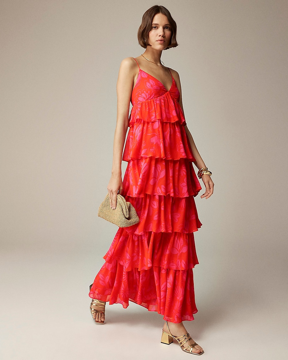 Collection ruffle-tier dress in chiffon | J. Crew US