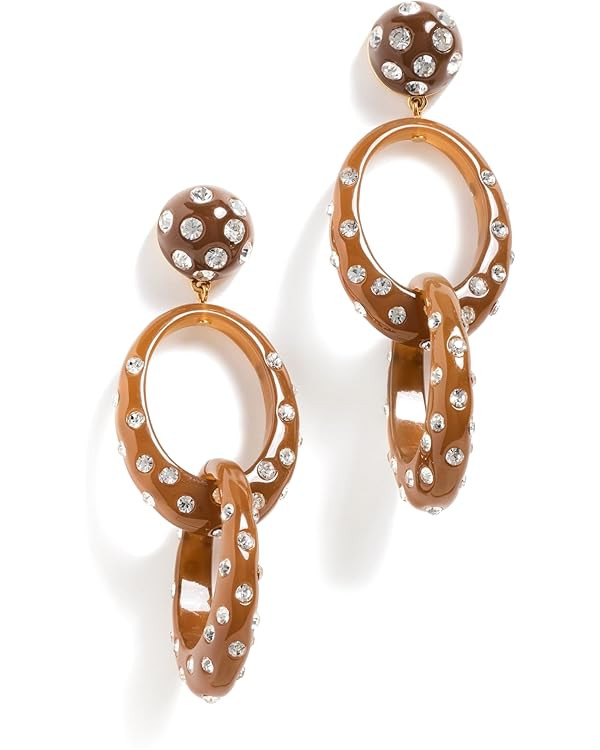 Lele Sadoughi Women's Polka Dot Drop Double Hoop Earrings | Amazon (US)