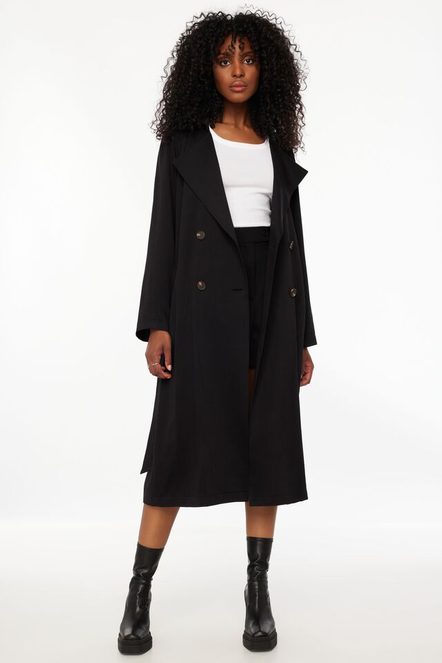FEEL CONFIDENT IN:Maxi Trench Jacket $99.95 | Dynamite Clothing