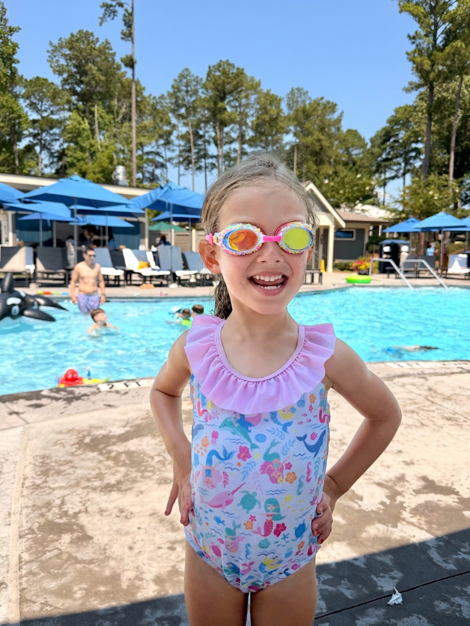 She loves this shimmery mermaid suit and sparkly goggles ✨

#LTKKids