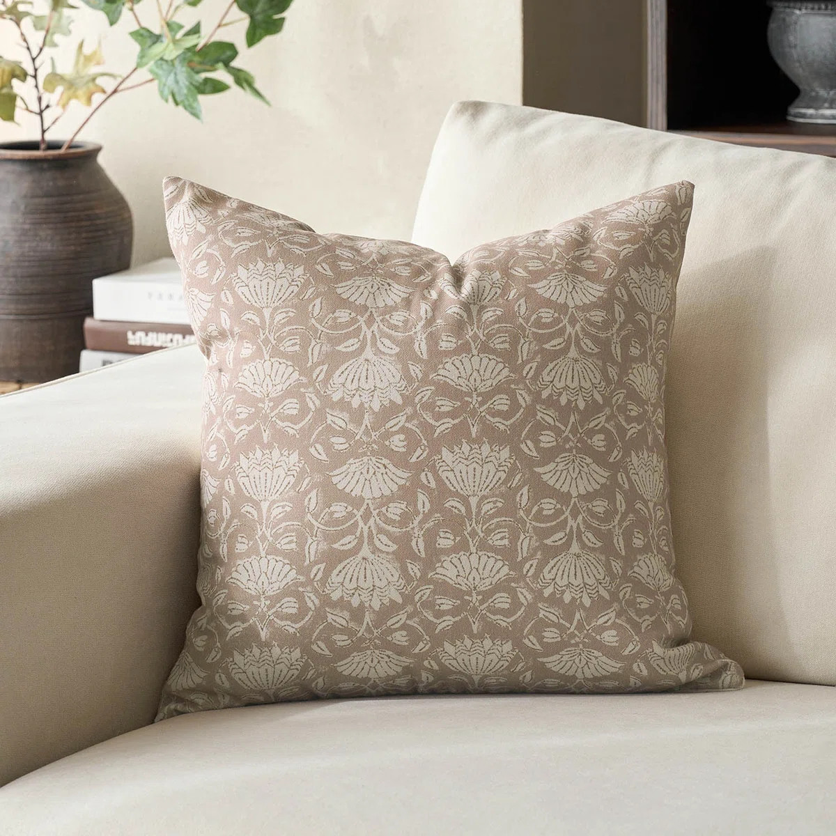 Alcamo Floral Pillow Covers 20x20 Decorative Throw Pillow Covers Floral Block Print Farmhouse Vin... | Wayfair North America