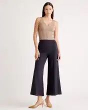 Ultra-Stretch Ponte Super Wide Leg Ankle Pant | Quince