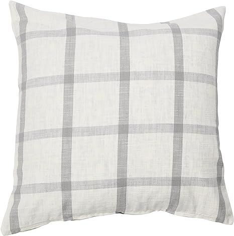 Creative Co-Op 20" Square Windowpane Plaid Pillow Decorative Pillow, 20" x 20", Grey | Amazon (US)