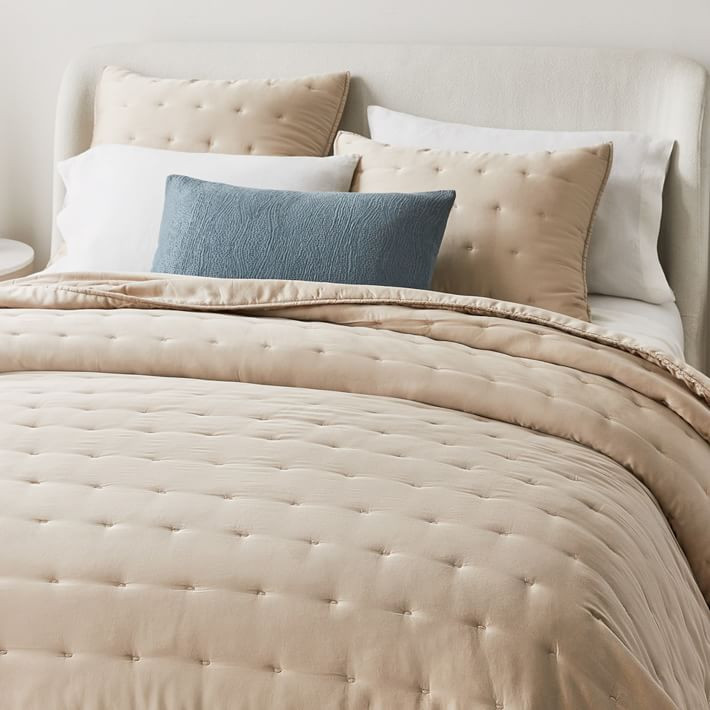 Silky TENCEL™ Crescent Stitch Quilt & Shams | West Elm (US)