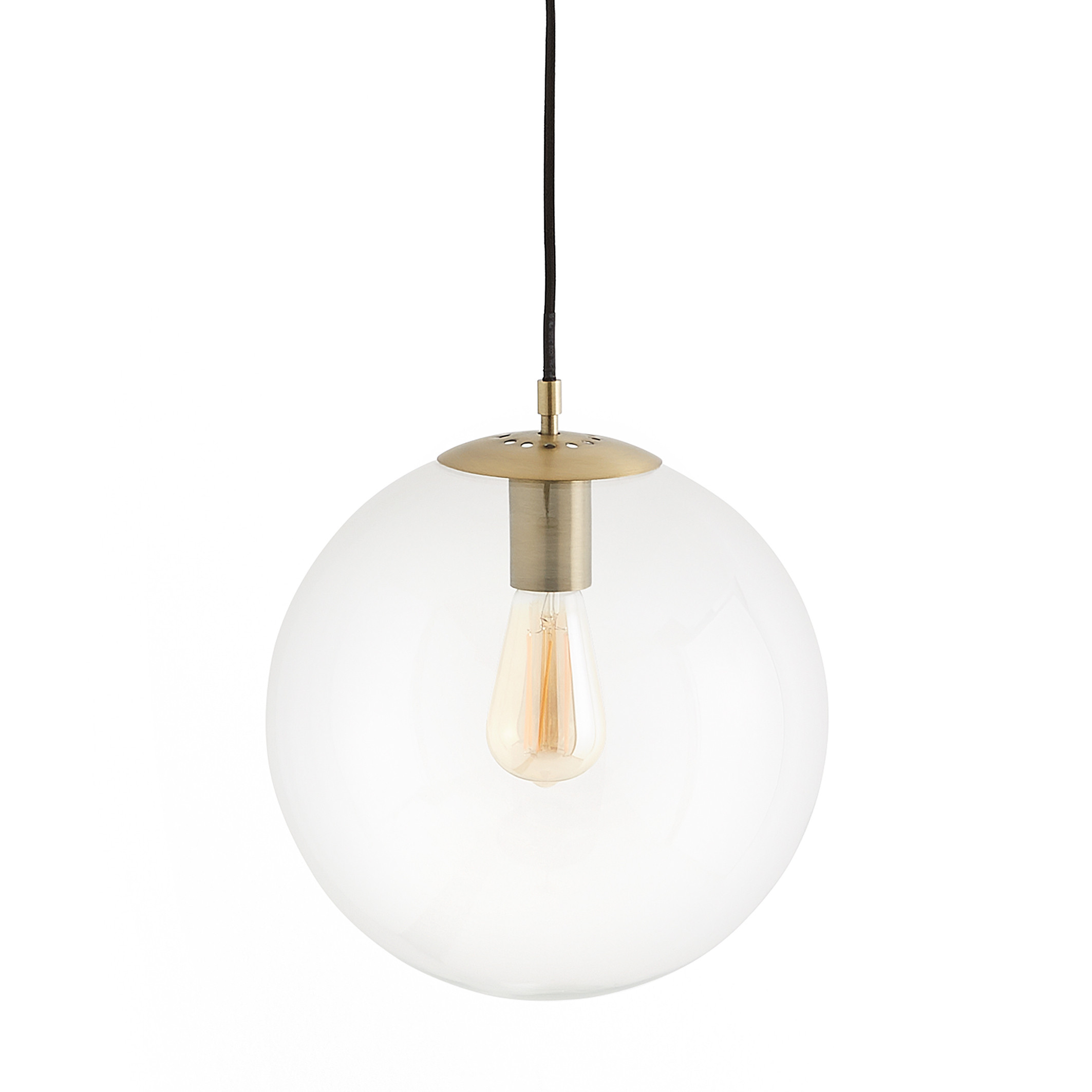 Suspension globe verre et laiton Ø30 cm, Bulea | La Redoute (FR)