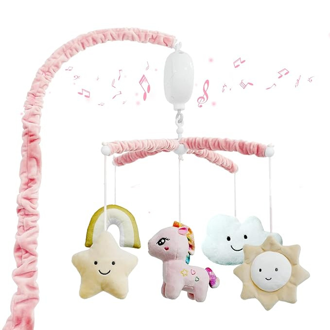 FEISIKE Baby Crib Mobile for Girls with 3 Modes Musical Box,Volume Control,Sleep Soother with 12 ... | Amazon (US)