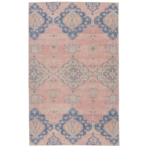 Adalee Medallion Pink/ Blue Area Rug - 7'6"X9'6" | Bed Bath & Beyond