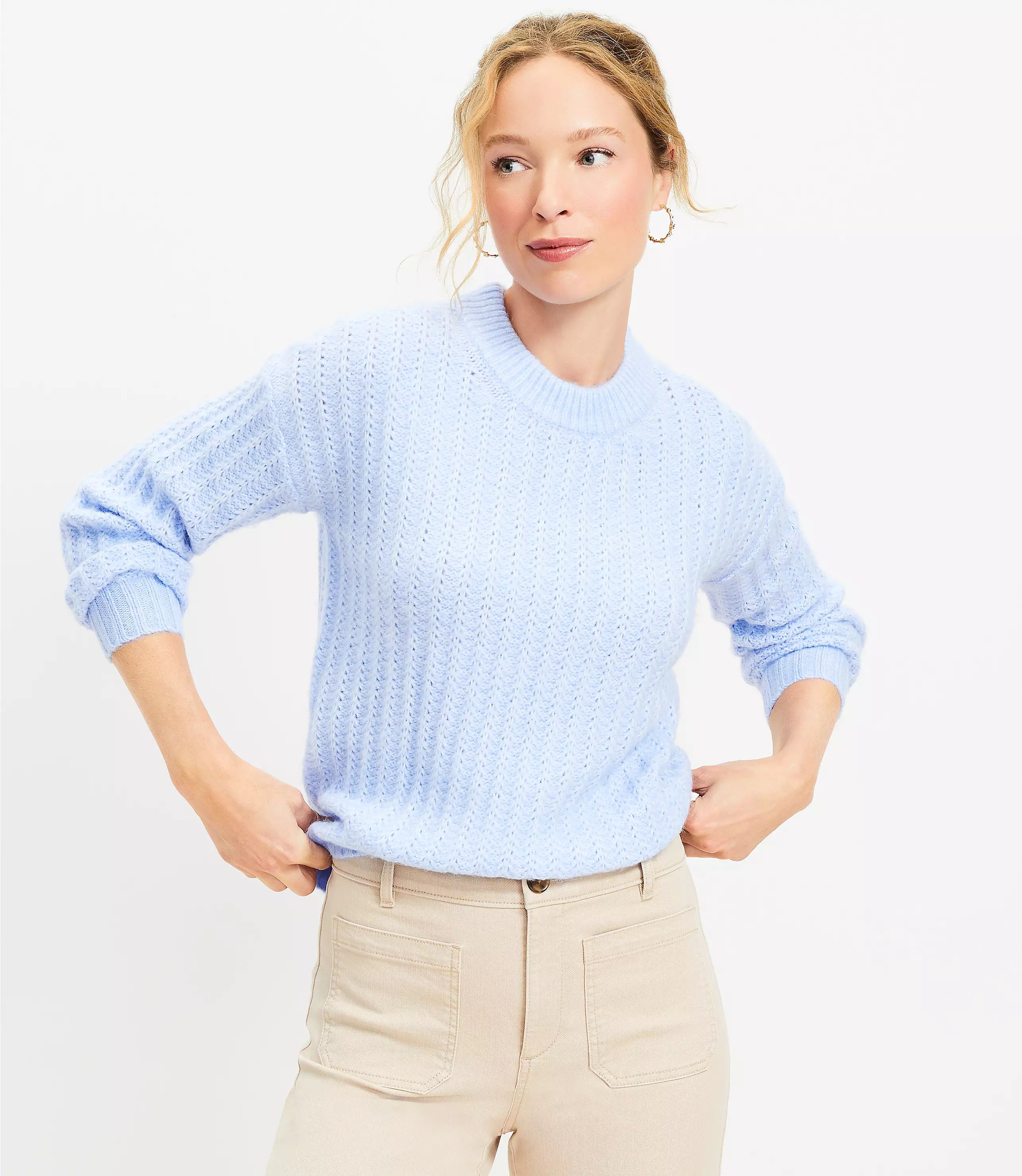 Fuzzy Ribbed Sweater | LOFT