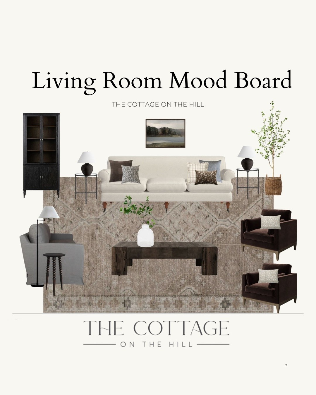 Cottage inspired living room mood board 

#LTKHome #LTKStyleTip