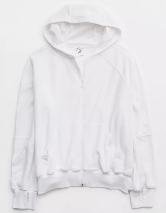 OFFLINE By Aerie Summer Lights Terry Full Zip Sweatshirt | American Eagle Outfitters (US & CA)