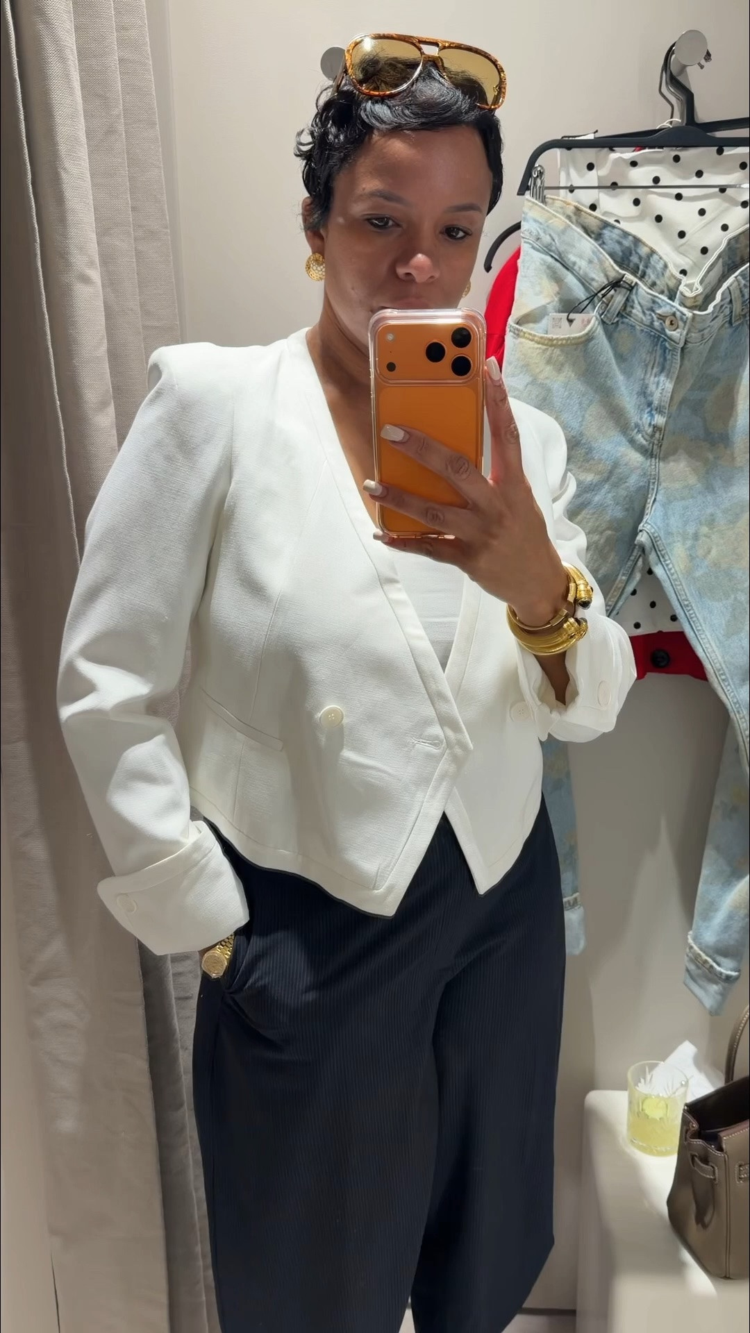 A shirt blazer with shoulder pads is always a chic addition in my books!

#LTKootd #LTKSeasonal