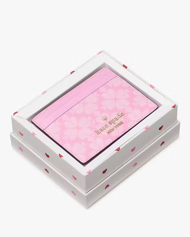 Boxed Spade Flower Small Slim Card Holder | Kate Spade Outlet