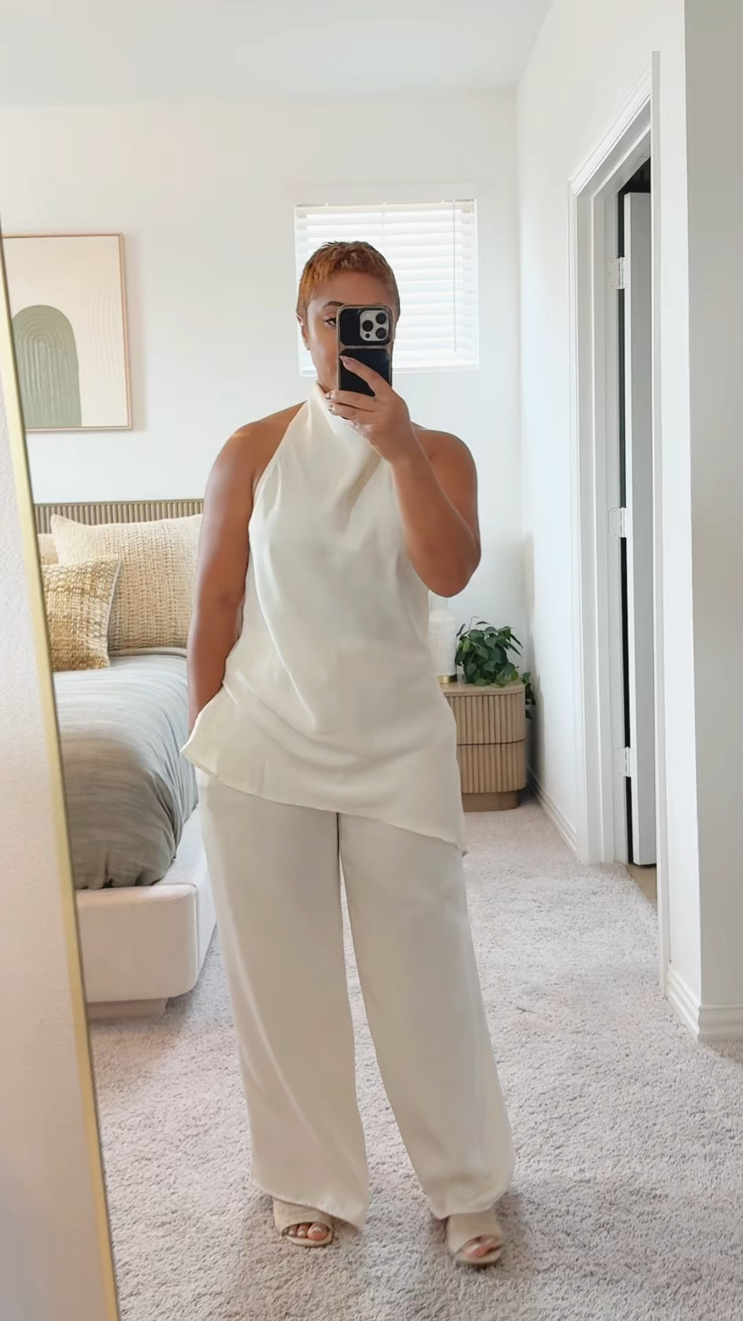 ••POV: You found the Summer outfit that makes you feel effortlessly put together.
This silky set from @jluxlabel {also comes in black & navy} has been one of my favorite Summer finds because it's equal parts elevated and comfortable. The draped top is so flattering, the pants have an elastic waistband (hello, comfort ('), pockets (because every outfit deserves them), and the fabric feels so luxe.
As a petite girl (5'0"), please know that I did have the pants hemmed. If you've been looking for an easy outfit that works for brunch, dilly dallying, vacation, or events, this is it.

#LTKPetite #LTKootd
