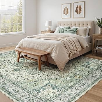 Tortania Area Rug Living Room Rugs - 7x9 Washable Boho Rug Vintage Oriental Distressed Farmhouse ... | Amazon (US)