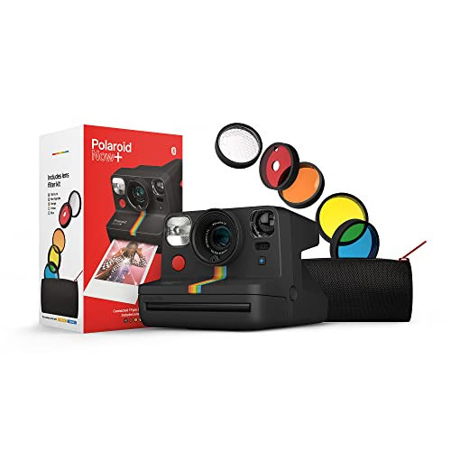 Polaroid Now+ Black (9061) - Bluetooth Connected I-Type Instant Film Camera with Bonus Lens Filter Set | Amazon (US)