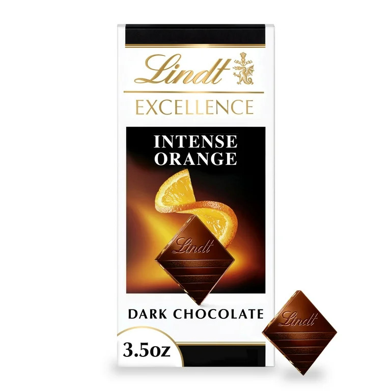 Lindt Excellence Intense Orange Dark Chocolate Candy Bar, 3.5 oz, Bar | Walmart (US)