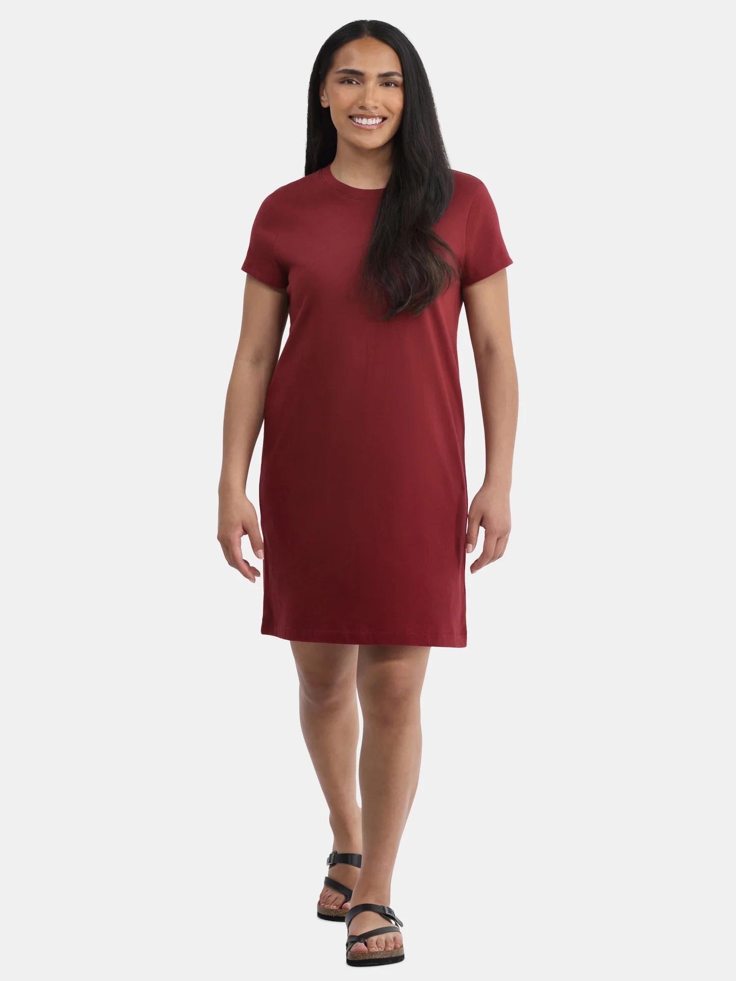 Time and Tru Women's Cotton T-Shirt Dress, Sizes XS-XXXL | Walmart (US)