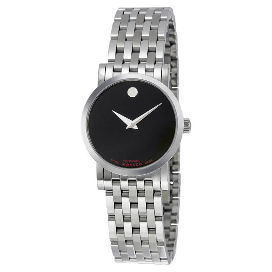 Movado Red Label Black Dial Stainless Steel Ladies Watch 0606107 | Jomashop.com & JomaDeals.com