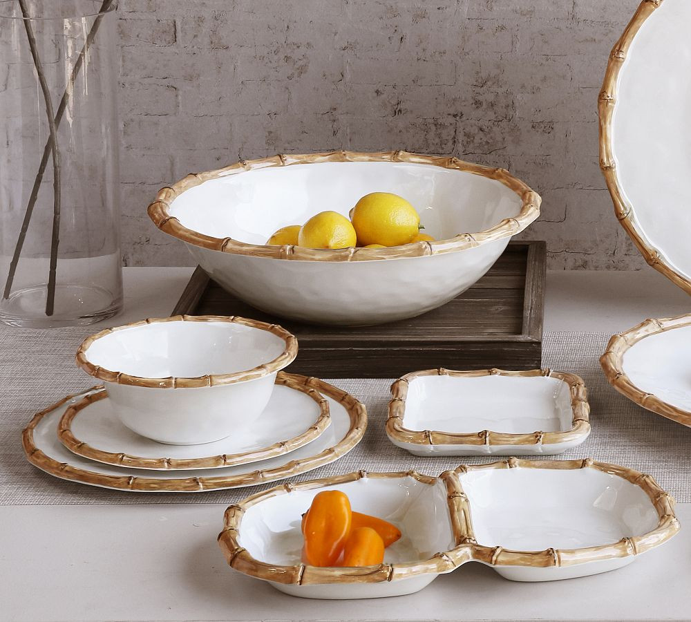 Bamboo Outdoor Melamine Dinnerware Collection | Pottery Barn (US)