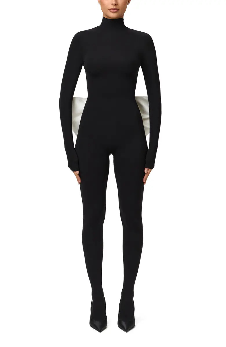 Bow Detail Long Sleeve Jumpsuit | Nordstrom