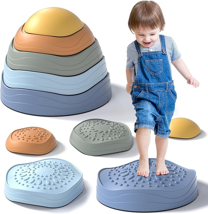 Lehoo Castle Stepping Stones for Kids, Non-Slip Toddler Stepping Stones, Indoor & Outdoor Sensory... | Amazon (US)