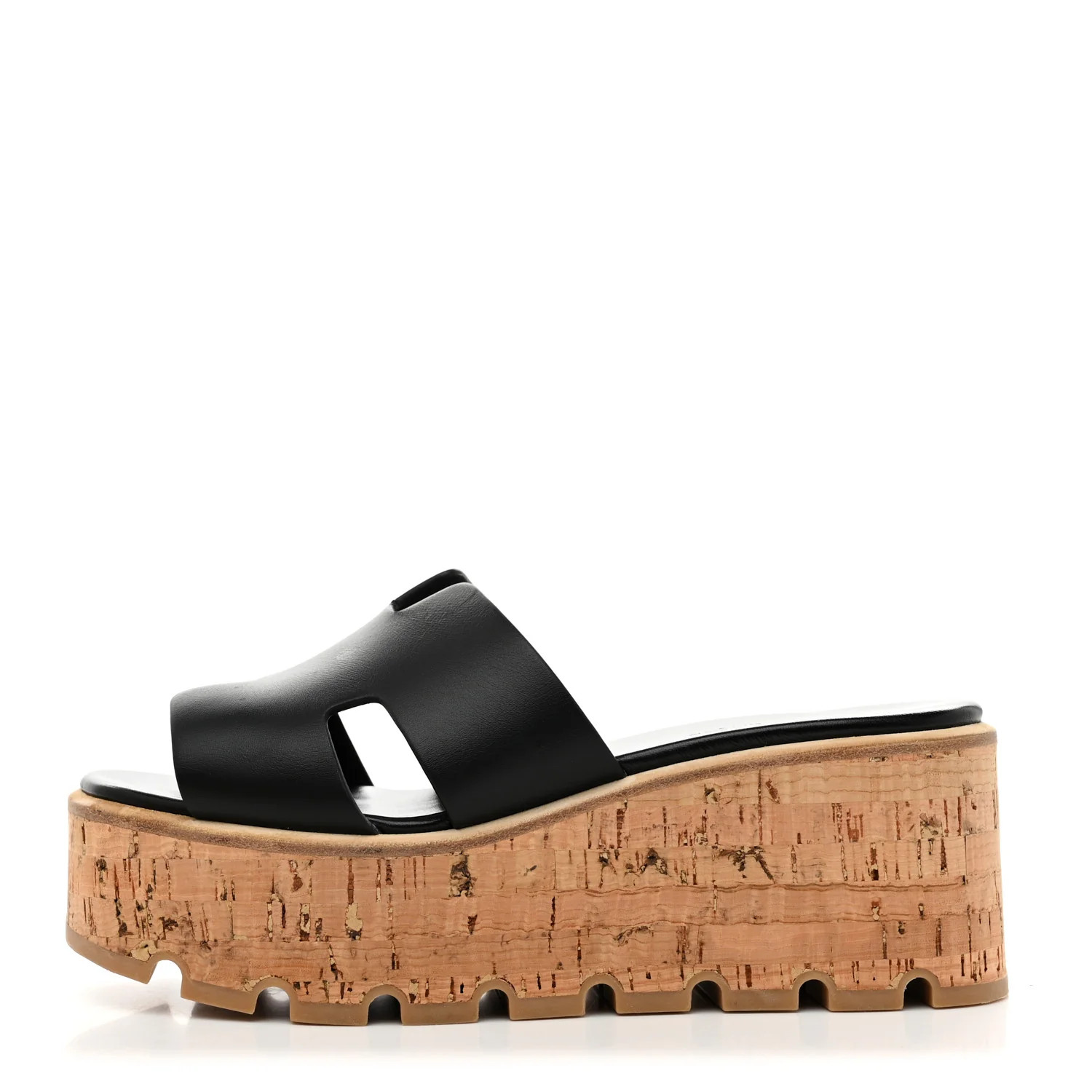 Calfskin Cork Eze 30 Sandals 37 Black | FASHIONPHILE (US)