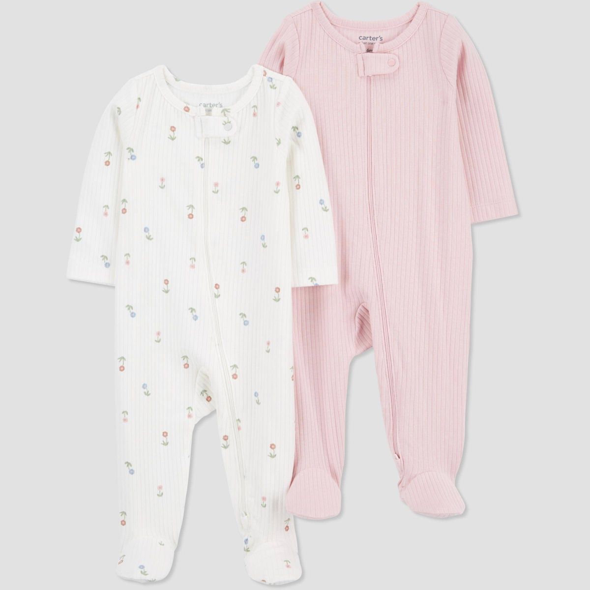 Carter's Just One You® Baby Girls' 2pk Floral Sleep N' Play - Pink/Ivory | Target