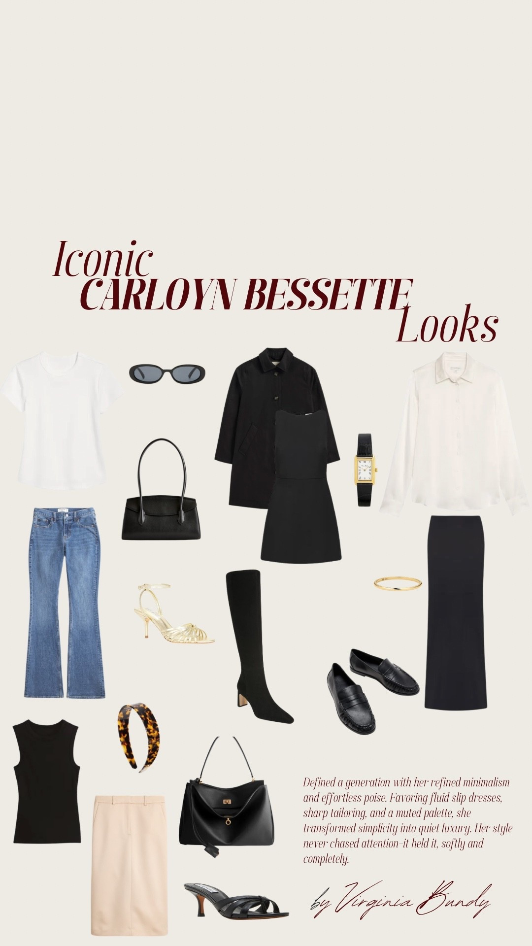 Minimal. Timeless. Carolyn. 

#CarolynBessette
#90sMinimalism
#QuietLuxury 
