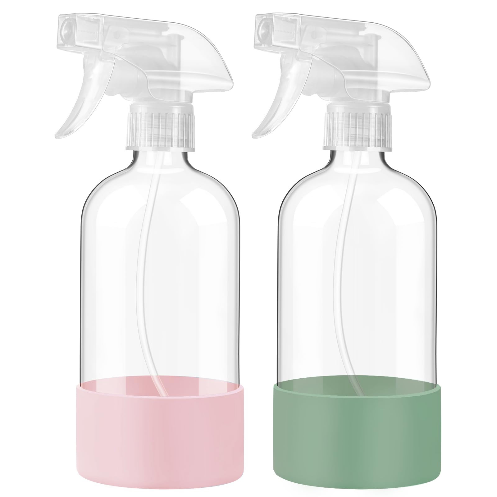 JohnBee Glass Spray Bottles with Silicone Sleeve, 2 Pack16 oz Empty Refillable Containers with Ad... | Amazon (US)