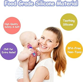 ROBBEAR Baby Teething Toys, Food Grade Silicone Teether for Babies 3 6 12 18 Months, TV Remote Sh... | Amazon (US)