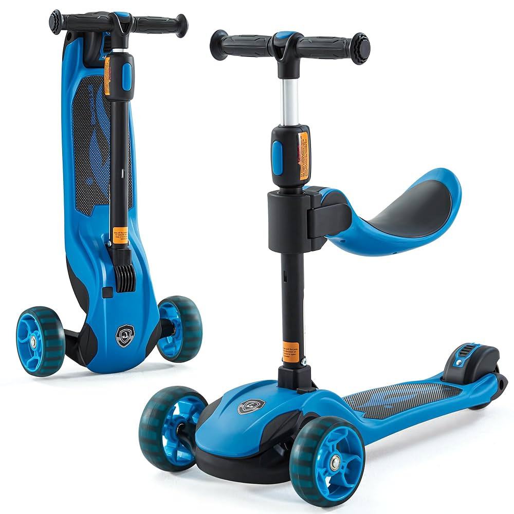 Kick Scooter Adjustable Height for Kids Ages 2-6 3 Wheel Scooter with LED Light and Extra Wide De... | Amazon (US)