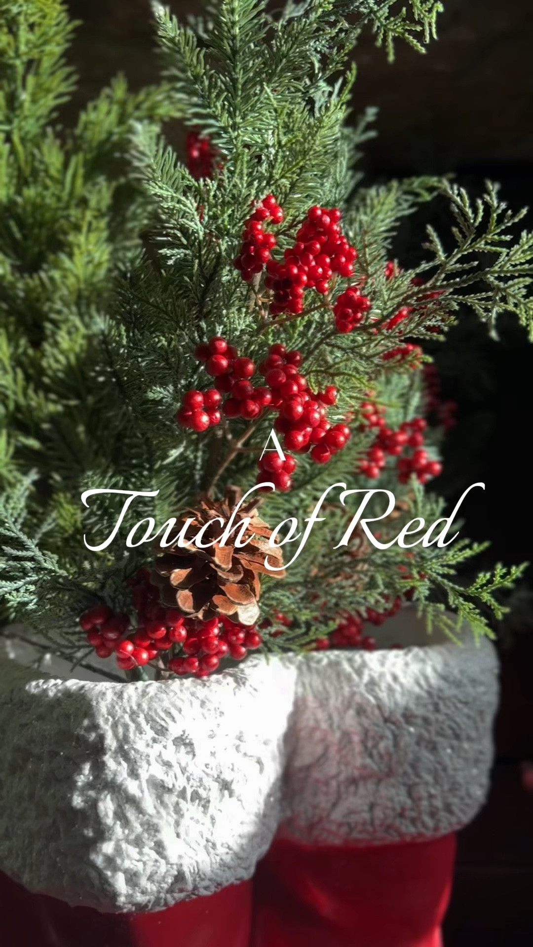 I was always hesitant to use red in my holiday decor, but I've incorporated touches of red throughout, and I am loving it. ❤️ There is a feeling of nostalgia  red at the holidays evokes in the Christmas ornaments, winter berries, Santa boots. 

Traditional Christmas // Christmas tree decor // velvet ornaments // flocked ornaments // twinkle Christmas tree

#LTKhome #LTKHoliday #LTKVideo