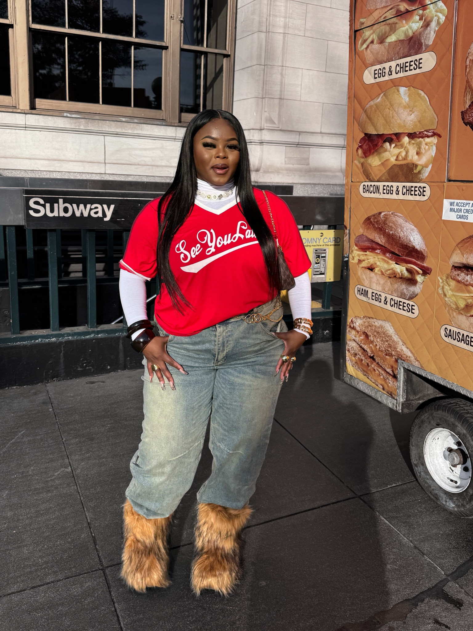 PANTS ARE FROM FASHIONNOVA
name: "Always Pressed Baggy Jeans - Vintage Wash
size : 20 Plus for reference"


