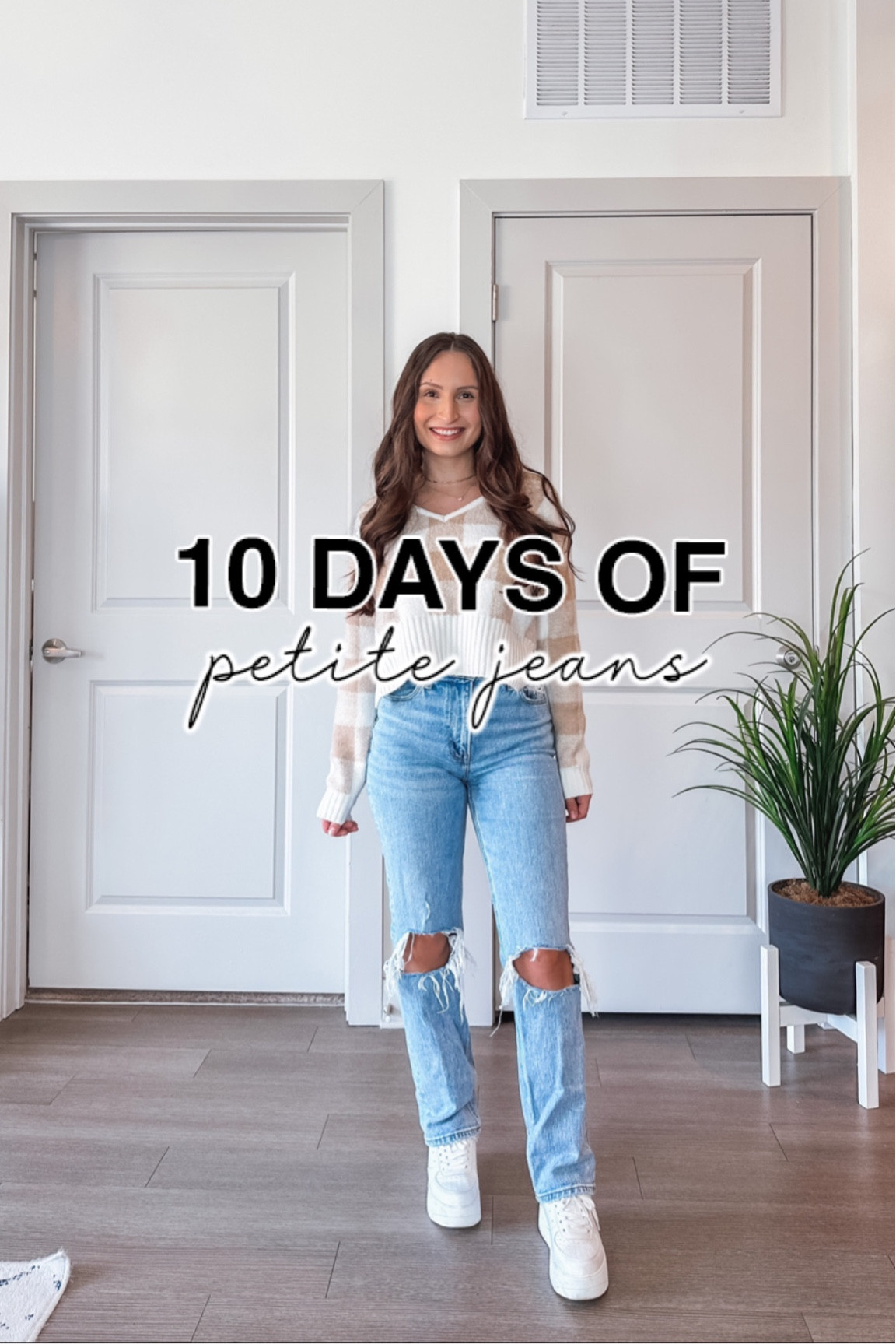 Jeans - size down (24 short)
Sweater - true to size (XS)
Sneakers - true to size 
—
Winter fashion, jeans, petite jeans, short jeans


#LTKstyletip #LTKunder50