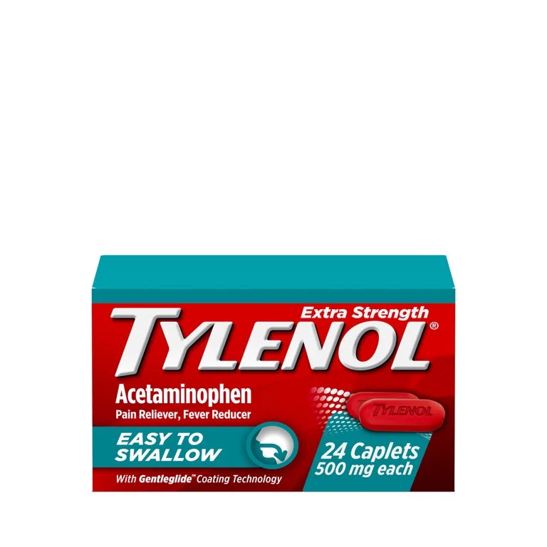 Tylenol Extra Strength Acetaminophen, Easy to Swallow Caplets, 24 Ct | Walmart (US)