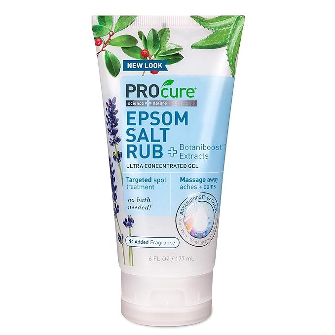 PROCURE Epsom Salt Rub Gel with Aloe Vera, 6 Fluid oz. (Pack of 2) Soothes Muscle Tension, Aches ... | Amazon (US)